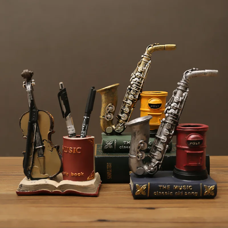 Musical Instrument Fagot - Decoración Retro de saxofón, violín, libro,