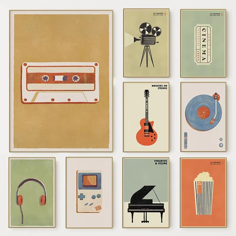 Musical Instrument Image - Póster de Instrumentos Musicales Pop Retro