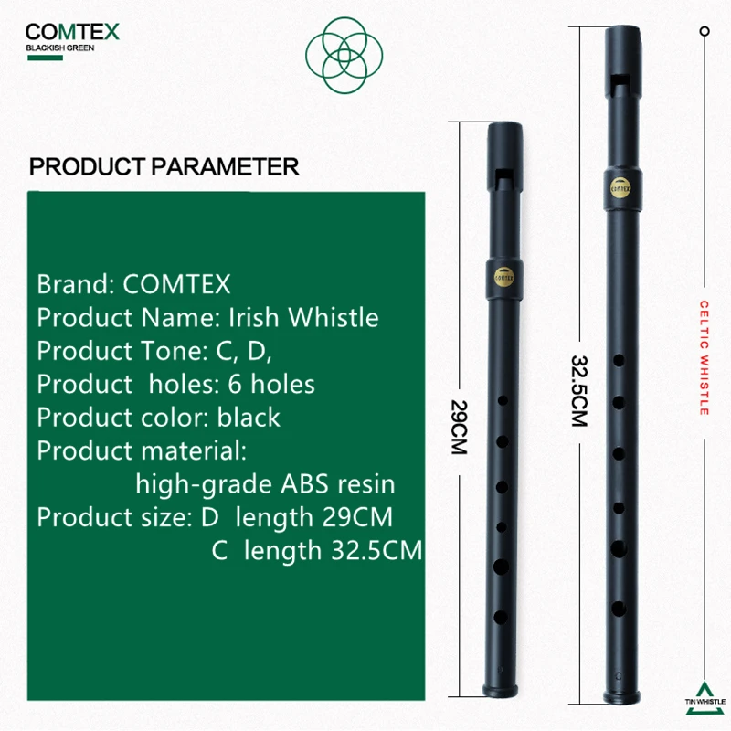 Penny Whistle D - 1 ud. Flauta de Estaño COMTEX