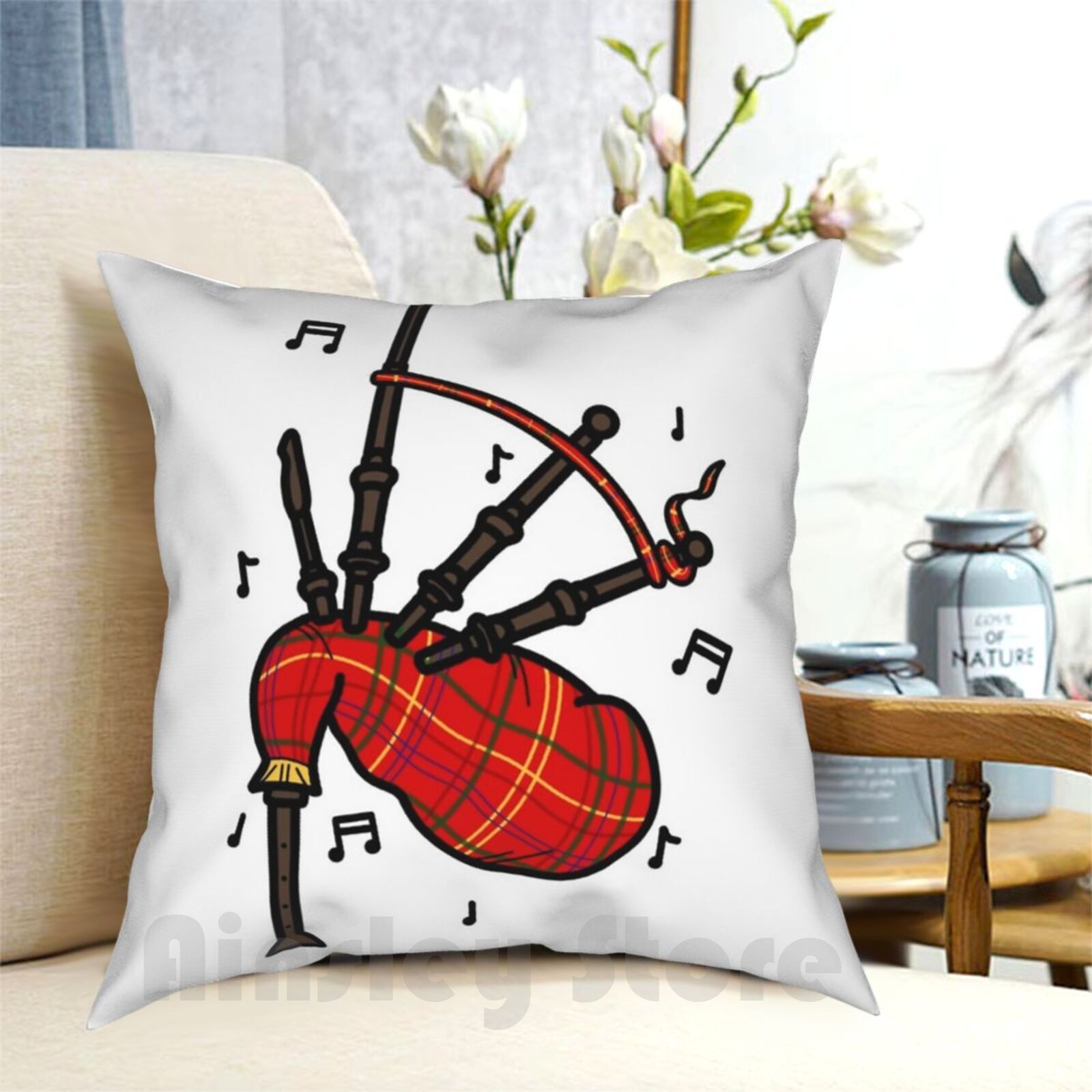 Musical Instrument In Scotland - Funda de almohada con estampado de