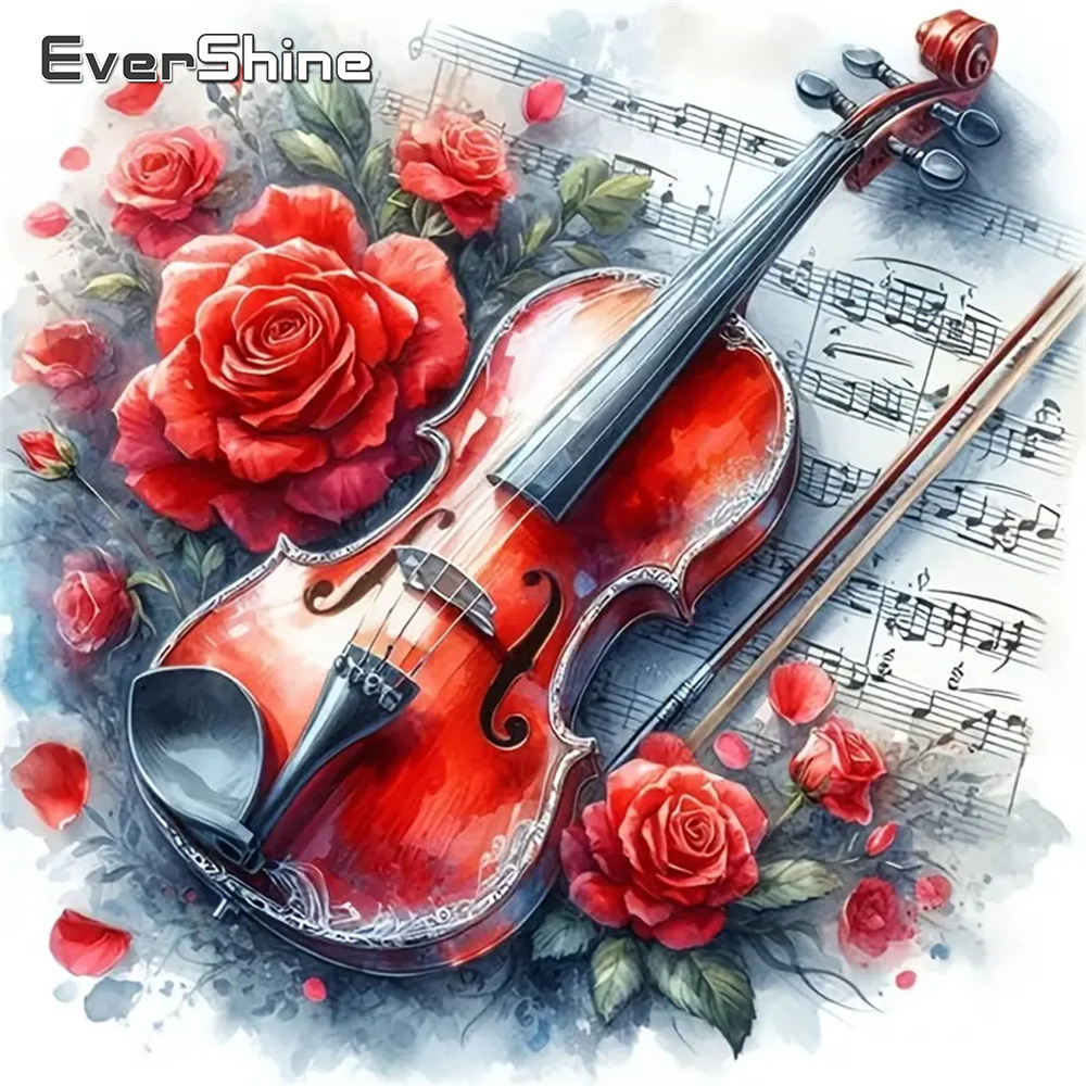 Musical Instrument Fagot - Evershine-pintura de diamante artesanal, violín, bordado