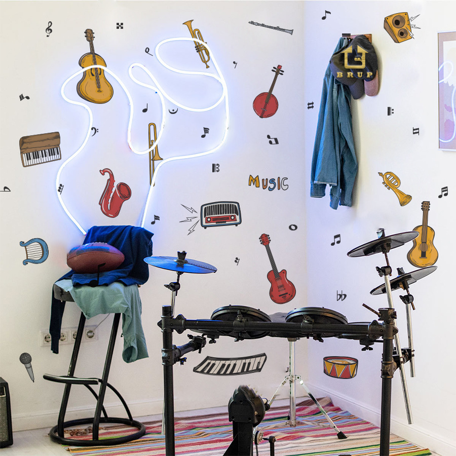 Pegatina de pared de instrumen - Musical Instrument Diy For Kids reseña y precio