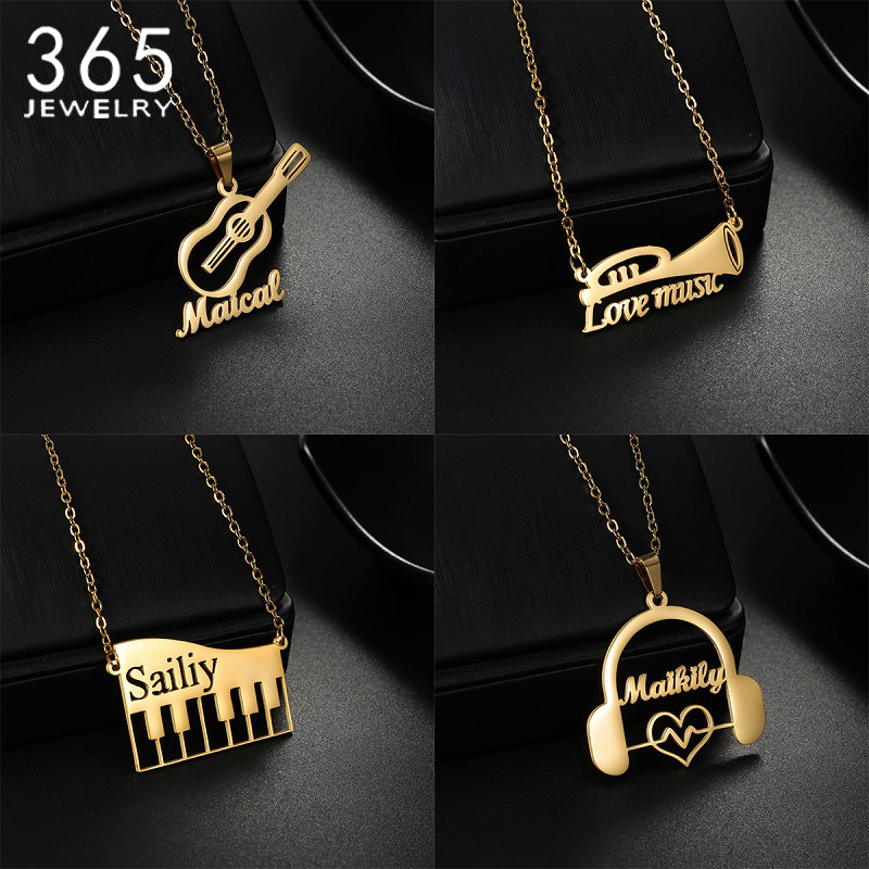 Nuevo collar con colgante de i - Musical Instrument And Name reseña y precio