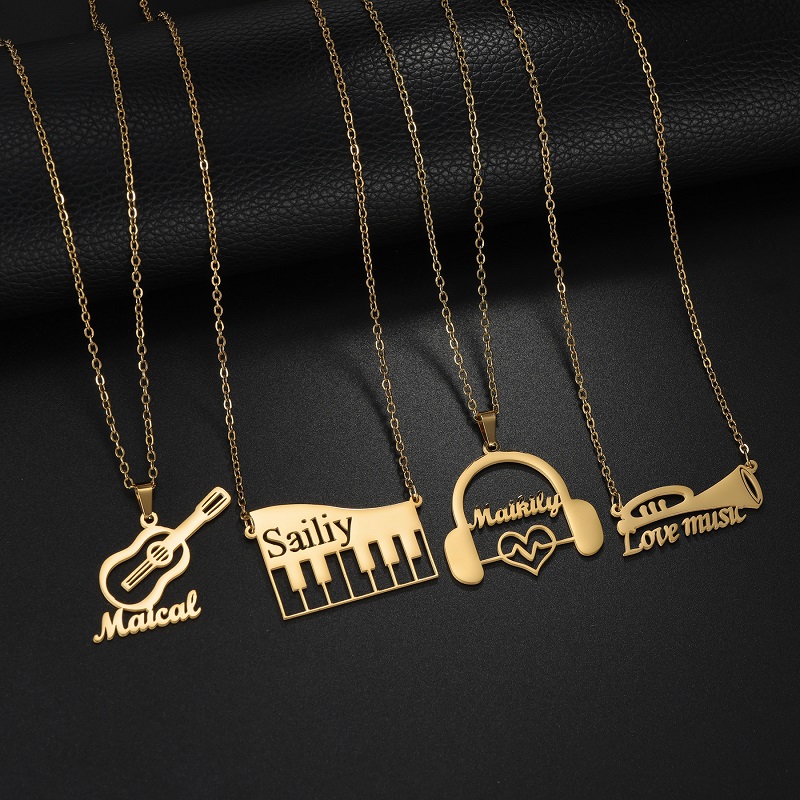 Nuevo collar con colgante de i - Musical Instrument And Name reseña y precio