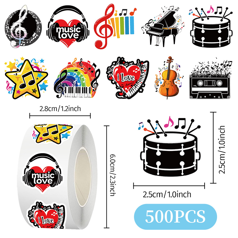 500 Uds rollo de pegatinas not - Musical Instrument Diy For Kids reseña y precio