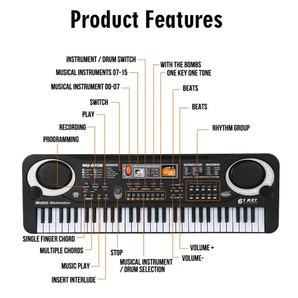 Teclado de Piano Electrónico p - Musical Instruments Names reseña y precio